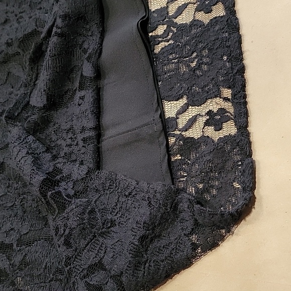 Broadway & Broome Size 0 Black Lace "Little Black Dress" Lined with Slip Dress. - Picture 10 of 15